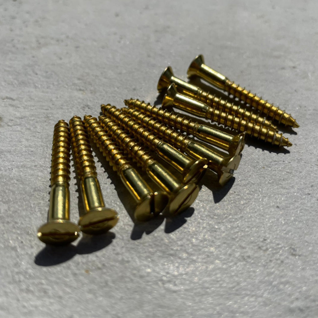 真鍮無垢 アンティーク皿ネジ(-)3.8×32mm 10本